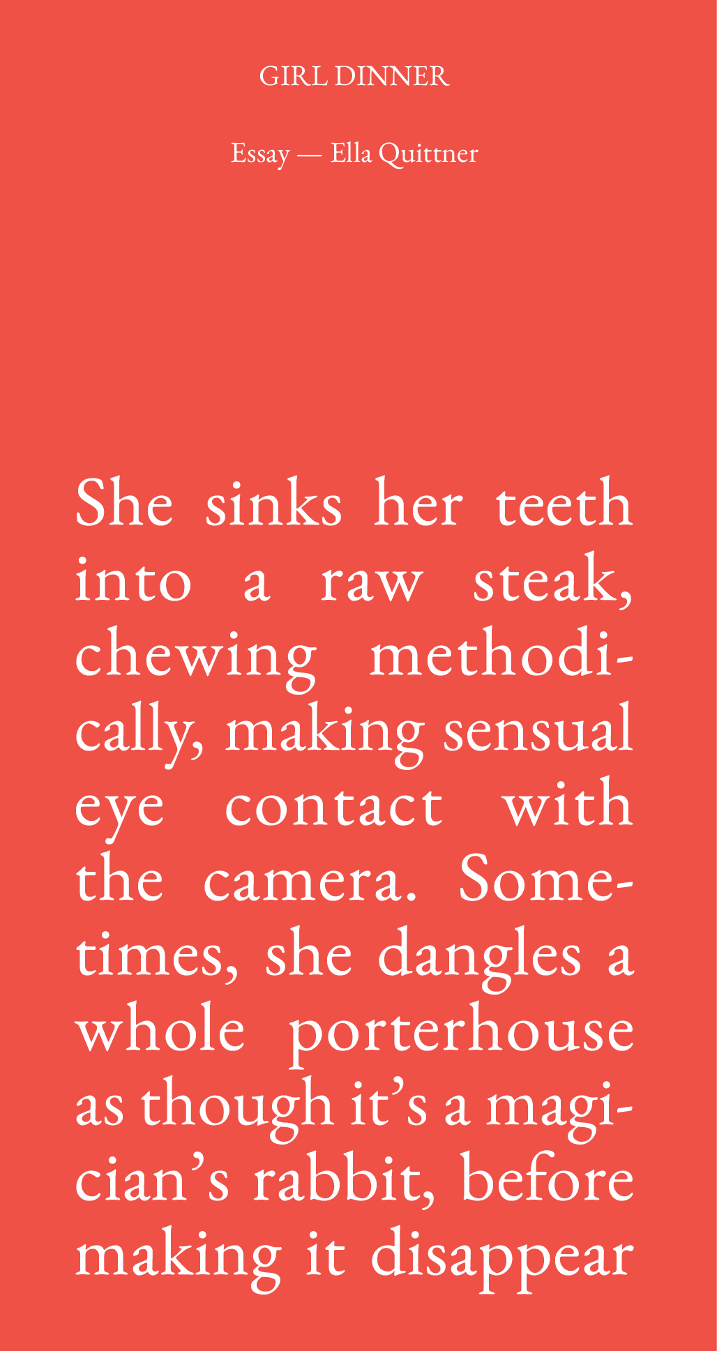 Special Issue: Steak Zine